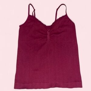 Women's No Boundaries Pinkish Berry Red Camisole Top With Adjustable Straps